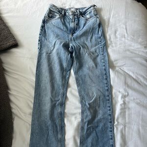 Zara High Waisted Jeans Distressed with Slits